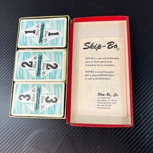 Vintage 1967 Skip-Bo Card Game In Red Velvet Box By Hazel Bowman COMPLETE